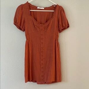 Women's Rust Button-Down Dress